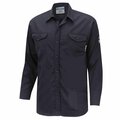 Oberon FR/Arc-Rated 7.5 oz  88/12 Safety Shirt, Button-Up, Navy, L ZFI509-L